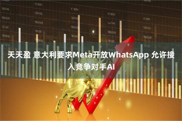 天天盈 意大利要求Meta开放WhatsApp 允许接入竞争对手AI